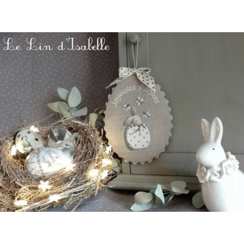 Lapin "Oeuf de Pâques" - Le lin d’isabelle