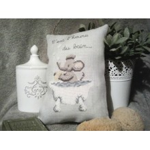 Coussin c'est l'heure du bain - Le lin d'Isabelle