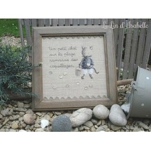 Petit chat et coquillages - Le lin d'Isabelle