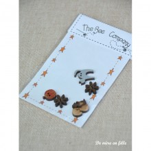 Autumn Birdhouse Buttons - The Bee Company