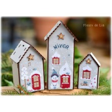 Winter Birdhouse Buttons - The Bee Company