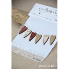 Red and Beige Hearts Bunting TB3CR - The Bee Company