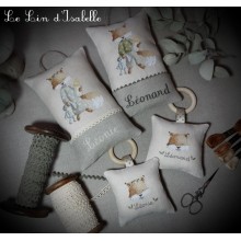 Coussin de porte et hochet renard - Le lin d'Isabelle