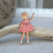 Fillette blonde robe rose - VI-34 - Atelier Bonheur du Jour