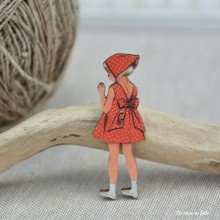 Fillette robe rouge à pois VI-06 - Atelier Bonheur du Jour