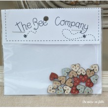 Mini Hearts jade, red, ivory, beige TM19 - The Bee Company