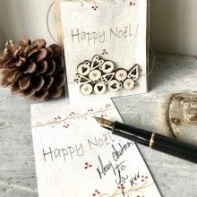 Buttons and Mini Greeting Card TE7B-cream - The Bee Company