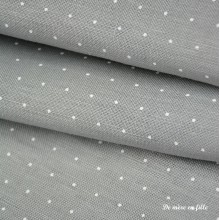 Embroidery linen Belfast 32 count - 7479 Pearl Grey Polka Dots - Zweigart