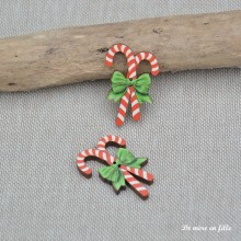Candy cane with green bow NO-47-RG - Atelier Bonheur du Jour