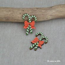 Candy cane with red bow NO-47-V - Atelier Bonheur du Jour