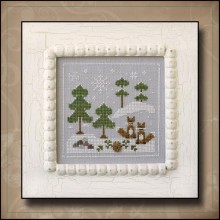 Snowy Foxes - Frosty Forest - Country Cottage Needleworks
