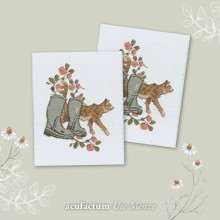 Embroidered label Boots and cat 35394 - Acufactum
