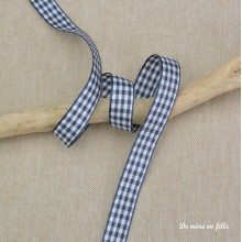Navy and white gingham ribbon