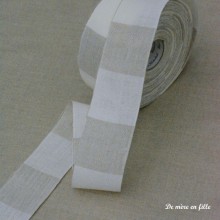 Bande à broder lin naturel et écru à carreaux 11 fils - Vaupel