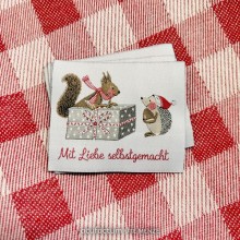 Embroidered label Squirrel and hedgehog 35414 - Acufactum