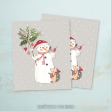 Embroidered label Snowman 35412 - Acufactum