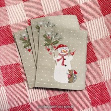 Embroidered label Snowman 35412 - Acufactum