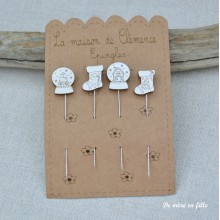 Set of 4 pins n°4 — La maison de Clémence