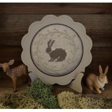 Round frame with stand ecru colour — La maison de Clémence