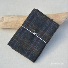 Wool P Anthracite Check - Wool 35x40 cm
