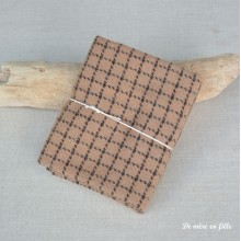 Wool C1 Latte Check - Wool 35x40 cm