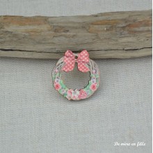 Door wreath with pink bow JA-21-R - Atelier Bonheur du Jour