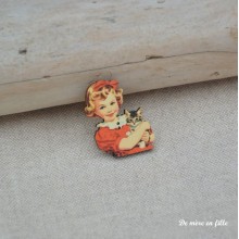 Fillette et son chaton EN-39 - Atelier Bonheur du Jour