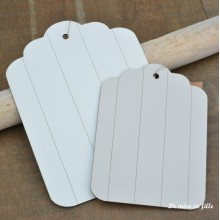Large ivory wooden tag — La maison de Clémence