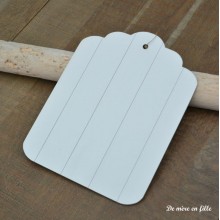 Large ivory wooden tag — La maison de Clémence