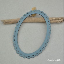 Cadre oval bleu ardoise - La maison de Clémence