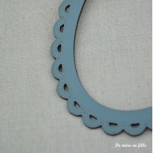 Cadre oval bleu ardoise - La maison de Clémence