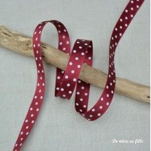 Polka dot ribbon dark red 15 mm - 18827/072