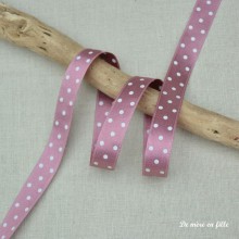 Polka dot ribbon old rose 15 mm - 18827/177