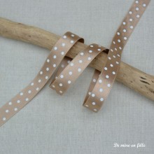 Polka dot ribbon beige 15 mm - 18827/043