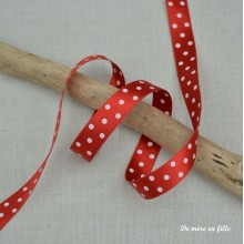 Polka dot ribbon Christmas red 15 mm - 18827/008
