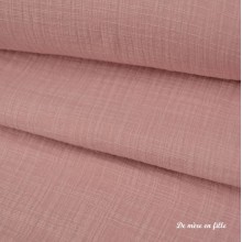 Double gaze tissu slub vieux rose 22110/012
