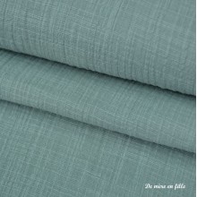 Double gaze tissu slub bleu acier 22110/106