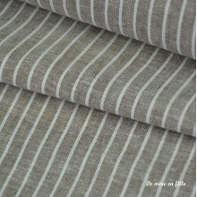 Taupe Striped Chambray Fabric - 23033/055
