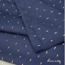 Viscose marine plumetis or - France Duval Stalla