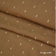Viscose Caramel plumetis gold - France Duval Stalla
