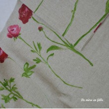 Floral Linen Fabric Remnant - Special Offers