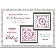 Duo de monogrammes fleuris ME-29 (PDF) - Marjorie Massey - Le Passé Composé