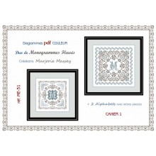 Duo de monogrammes fleuris ME-31 (PDF) - Marjorie Massey - Le Passé Composé