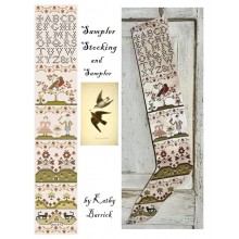 Sampler stocking and sampler - Kathy Barrick
